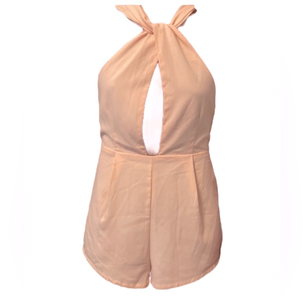 Forever 21 blush pink halter top romper small nwot